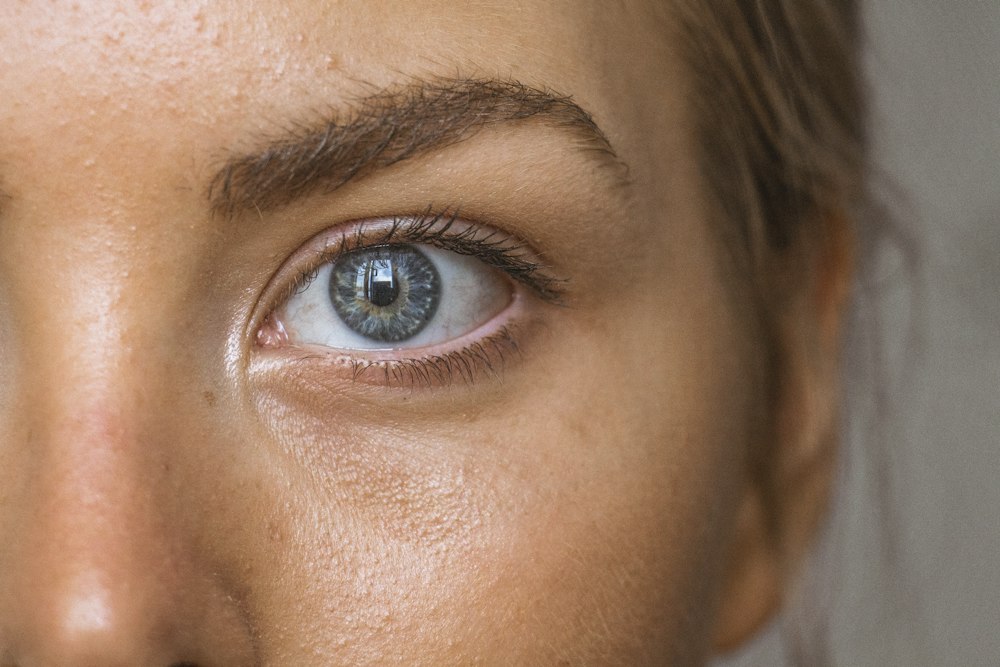 Primer plano de un ojo y el párpado de una mujer